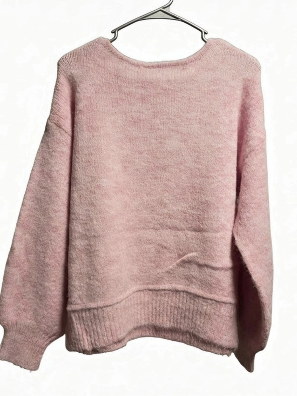 entro Fuzzy Crewneck Sweater in Pink Size Medium NWT
